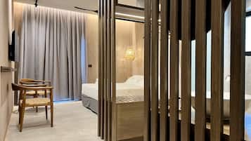 2 bedrooms, premium bedding, blackout curtains, iron/ironing board