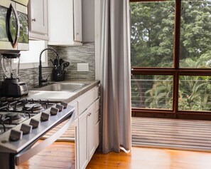 Fridge, microwave, oven, stovetop - Luxurious Anchor Queen Suite - Rooftop Pool & 120 Steps from West Bay Beach (Roatán)