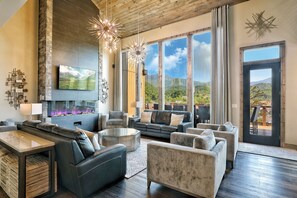 Fireplace, table football, ping pong, computer monitors