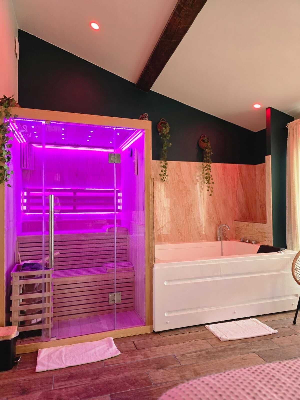 Room with jacuzzi and sauna | Jetted bathtub
