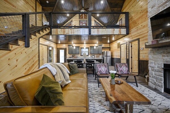 Smart TV, fireplace, video games