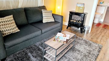 Televisión, chimenea y tenis de mesa