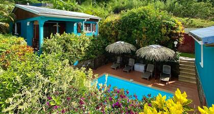 LES VILLAS PAMEYAQUE/ LA VILLA PAME with swimming pool, facing the Caribbean Sea