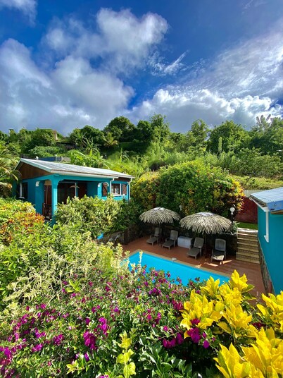 LES VILLAS PAMEYAQUE/ LA VILLA PAME with swimming pool, facing the Caribbean Sea