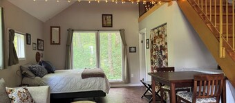 Cozy cabin getaway with hot-tub under stars!