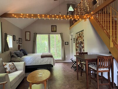 Cozy cabin getaway with hot-tub under stars!