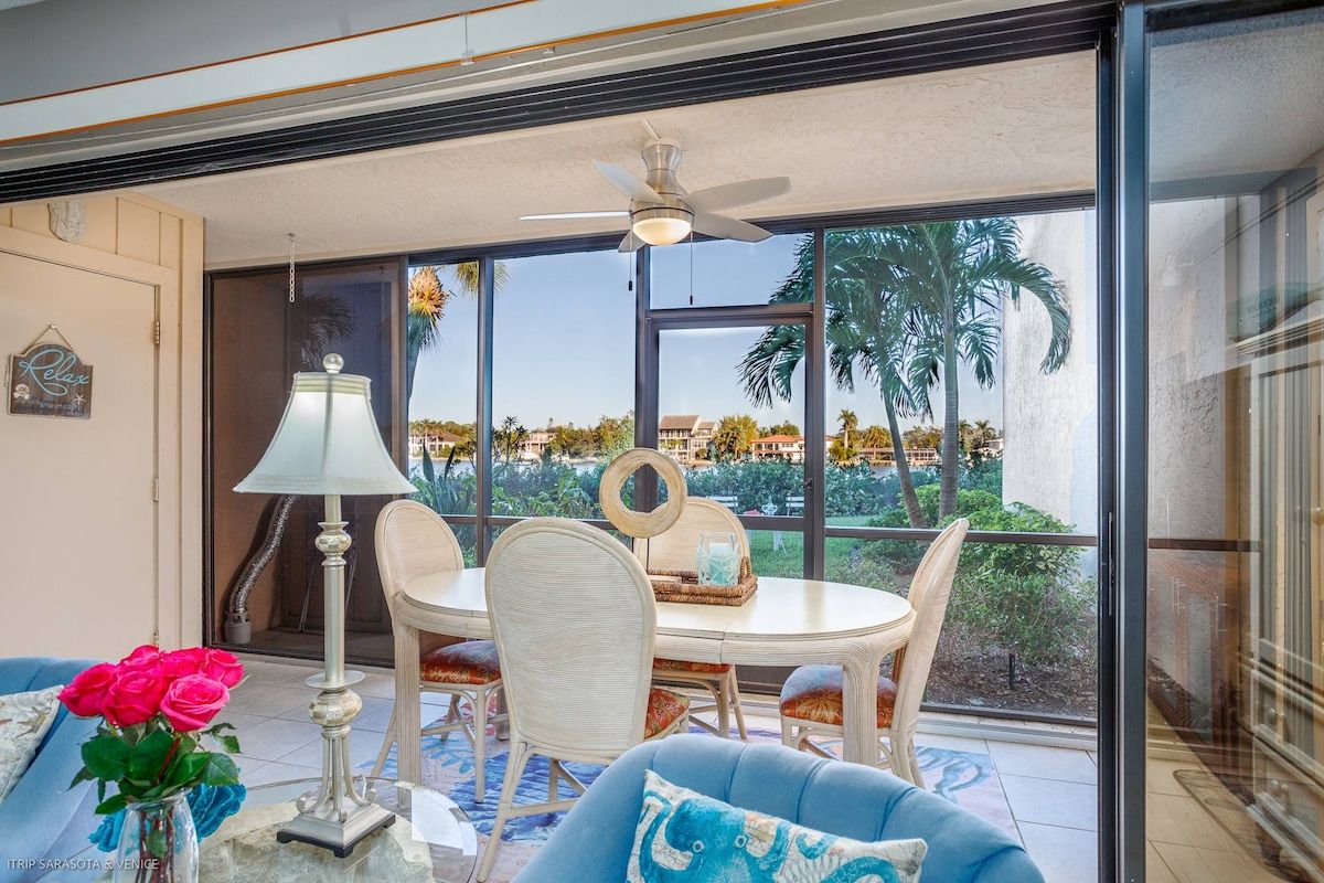Screened lanai with views of the bay!