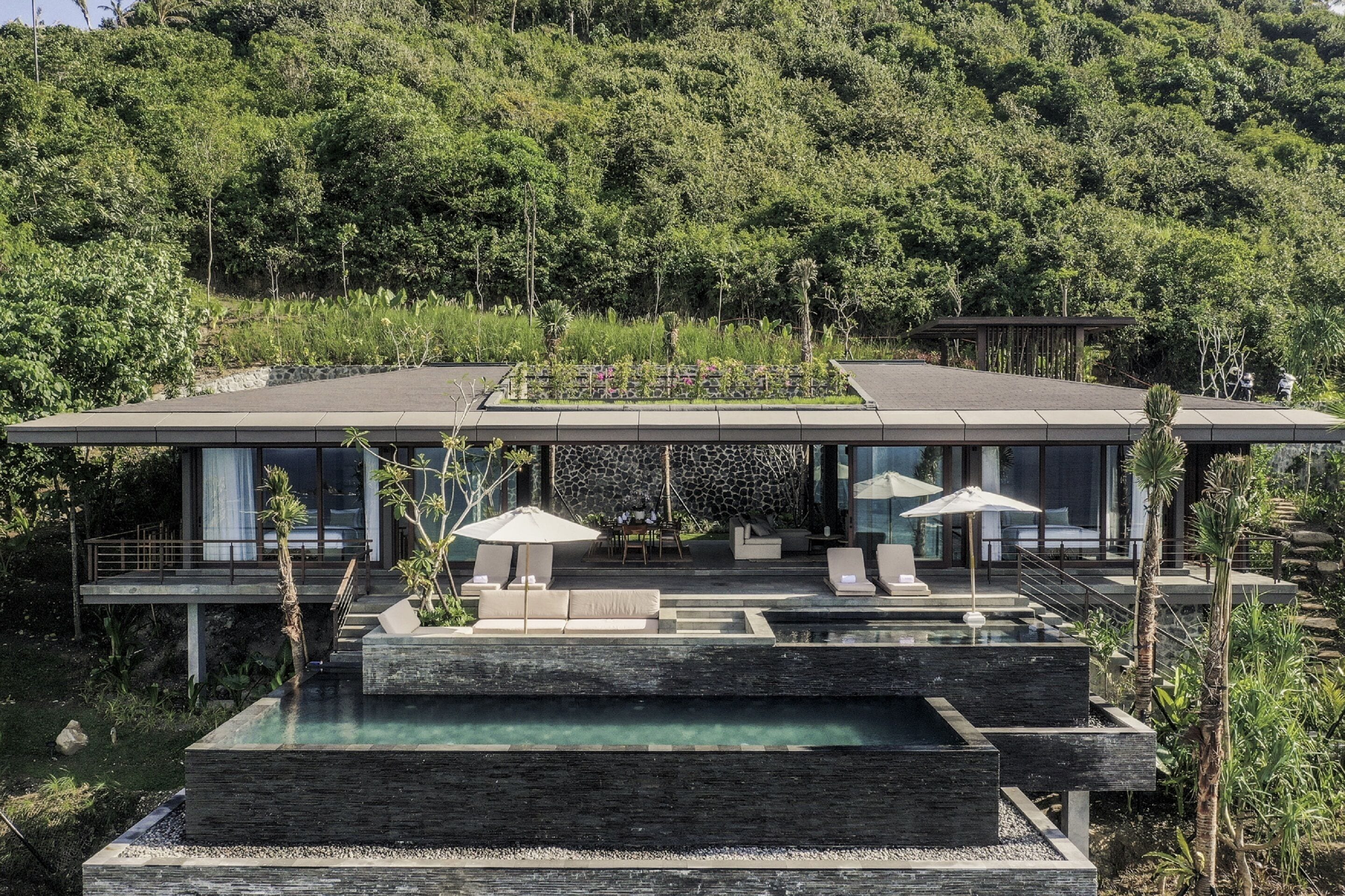 Luxury-Villa, 4 Schlafzimmer, eigener Pool, Meerblick (Villa Keluarga) | Blick auf die Hügel