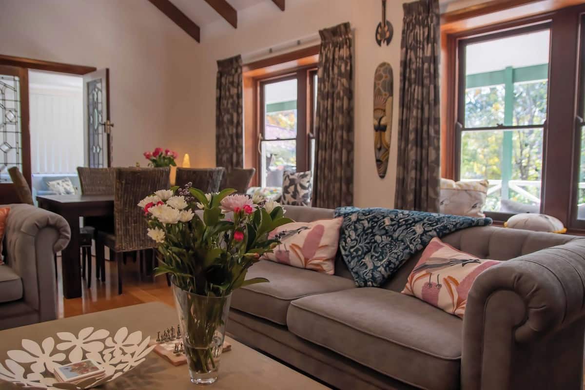 Luxury House | Living area | 52-inch Smart TV with satellite channels, fireplace, video-game console