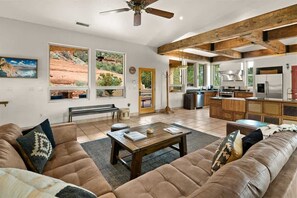 TV, fireplace, offices