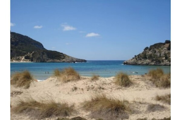 Beach nearby, sun-loungers