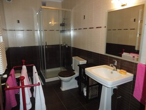 Dusche, Haartrockner, Bidet, Handtücher