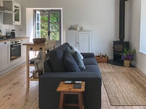 Smart TV, fireplace, DVD player