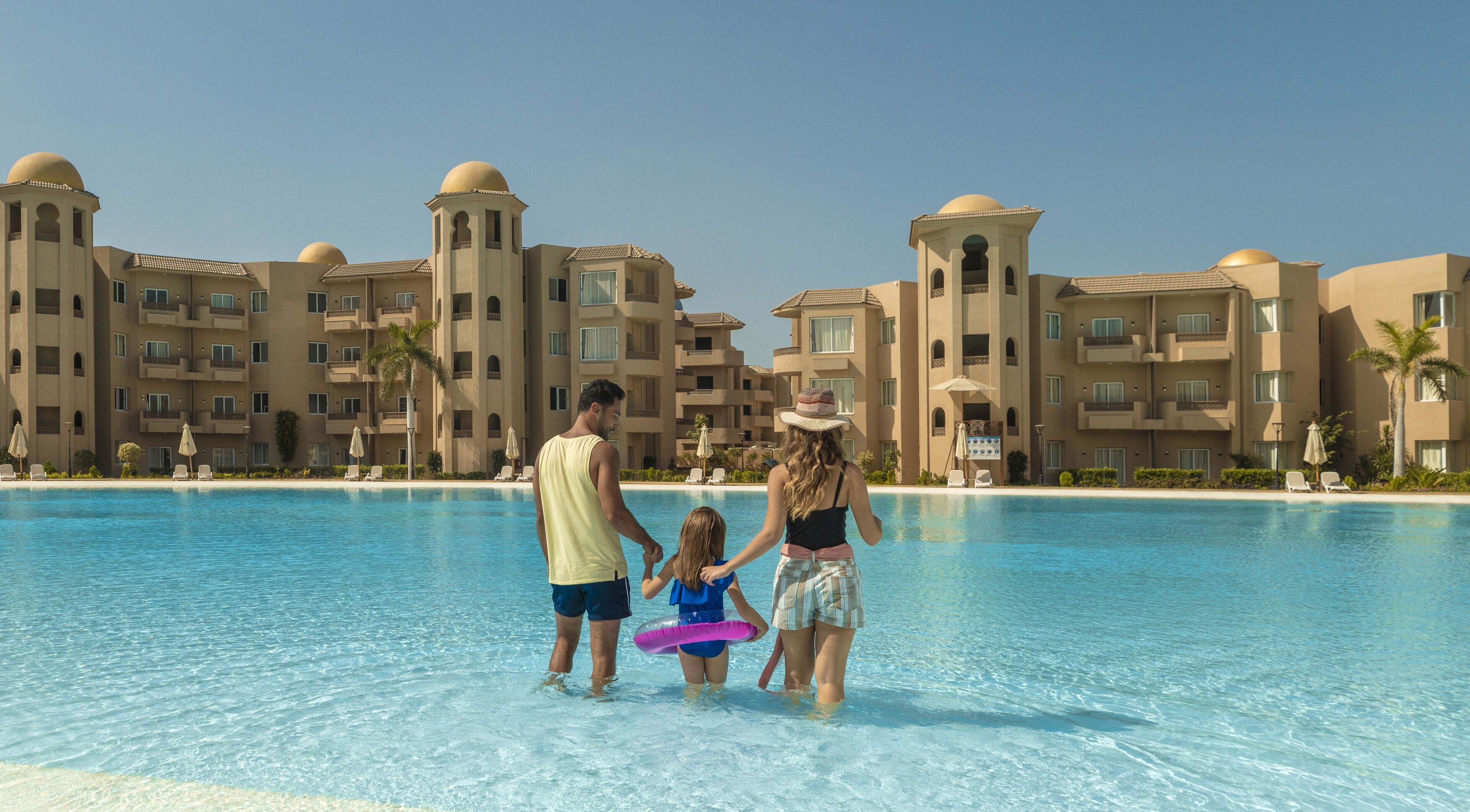 2 outdoor pools, open 9:00 AM to 5:00 PM, pool umbrellas, pool loungers