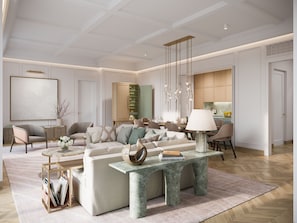 Apartment, 3 Bedrooms, Sea View (Panoramic) | Living area