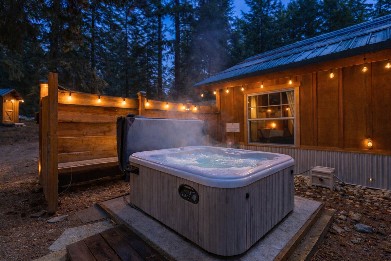 Cabin, 2 Bedrooms | Outdoor spa tub