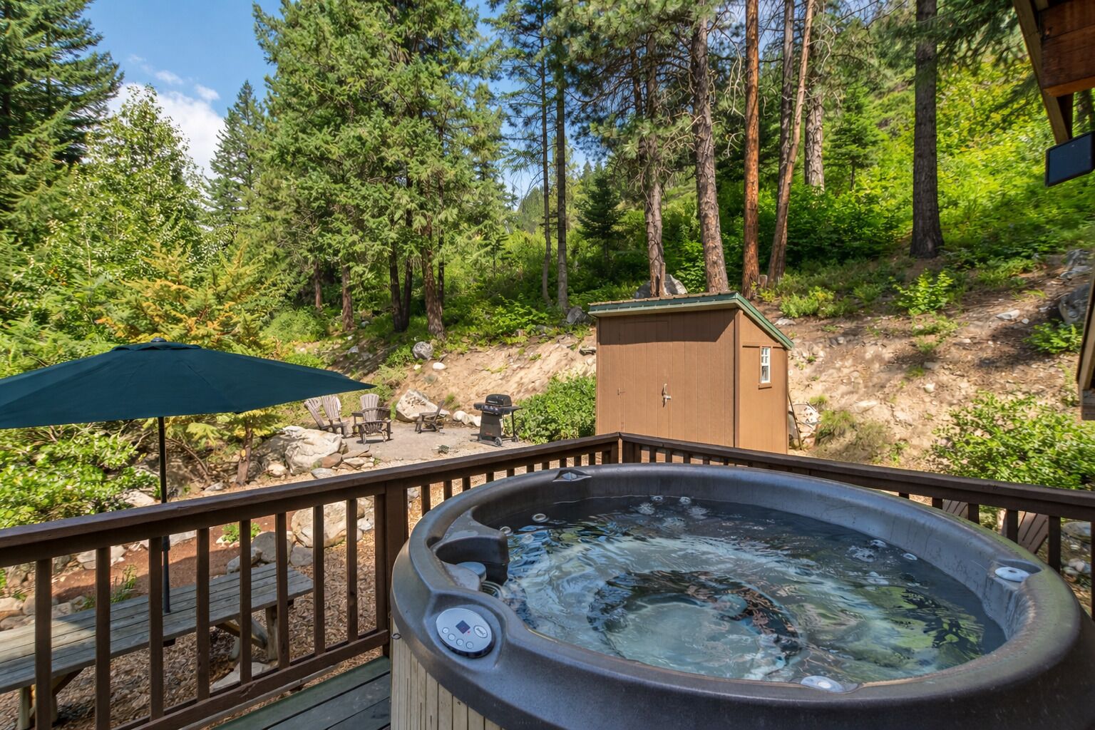 Cabin, 2 Bedrooms | Outdoor spa tub