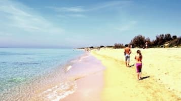 Plage, chaises longues