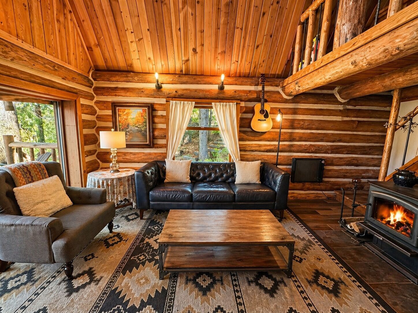 Cabin, 4 Bedrooms | Living area