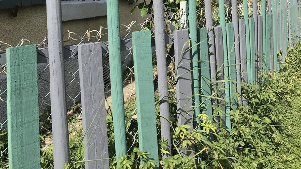 A house with a wooden fence and a rose bush in front. - Alfred and George, The Appendix (Sainpuits)