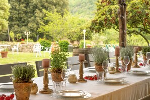 Outdoor banquet area