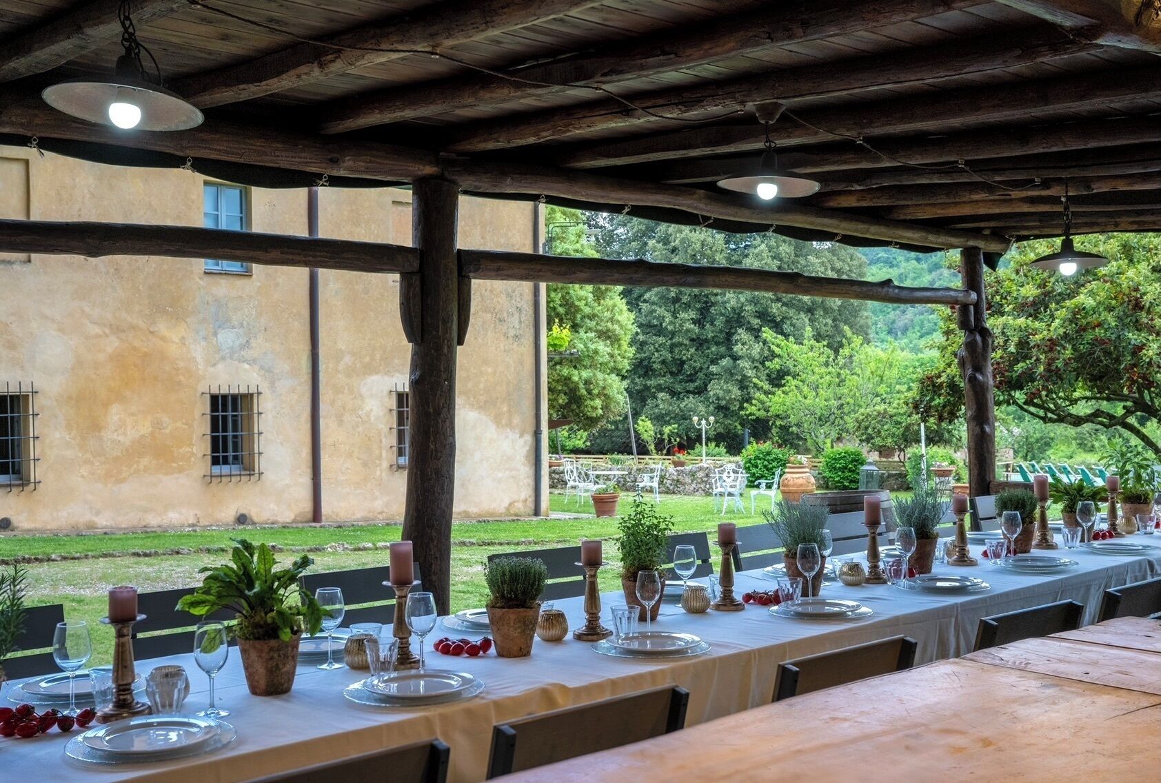 Outdoor banquet area