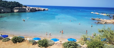 Beach nearby, sun-loungers