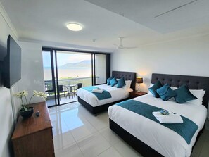 2 bedrooms, desk, iron/ironing board, travel cot