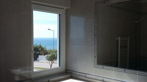 Regadera, secadora de cabello, bidet, toallas 