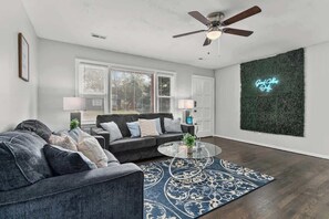 Flat-screen TV, video games