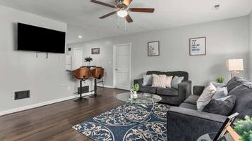 Flat-screen TV, video games