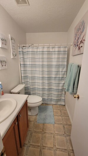 Secador de pelo, toallas, jabón, shampoo