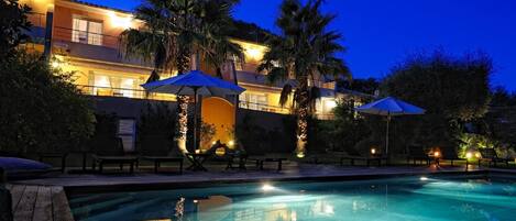 Outdoor pool, a heated pool
