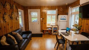 Televisión y chimenea