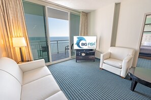 TV - New Direct Oceanfront King 2BR ,Modern Decor,Pools (Myrtle Beach)