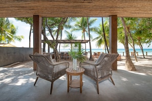 Room, 1 King Bed, Terrace, Beachfront | Premium bedding, minibar, in-room safe, blackout drapes