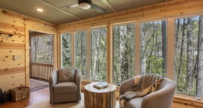 The TrainStation | Secluded Cabin with Large Deck, Waterfall, & Hot Tub!
