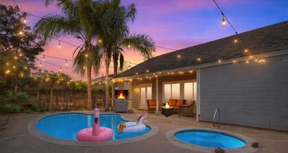 Golden Pool Home, Jacuzzi, Game Room, Arcade, King Size Bed, Fire Pit, BBQ Grill