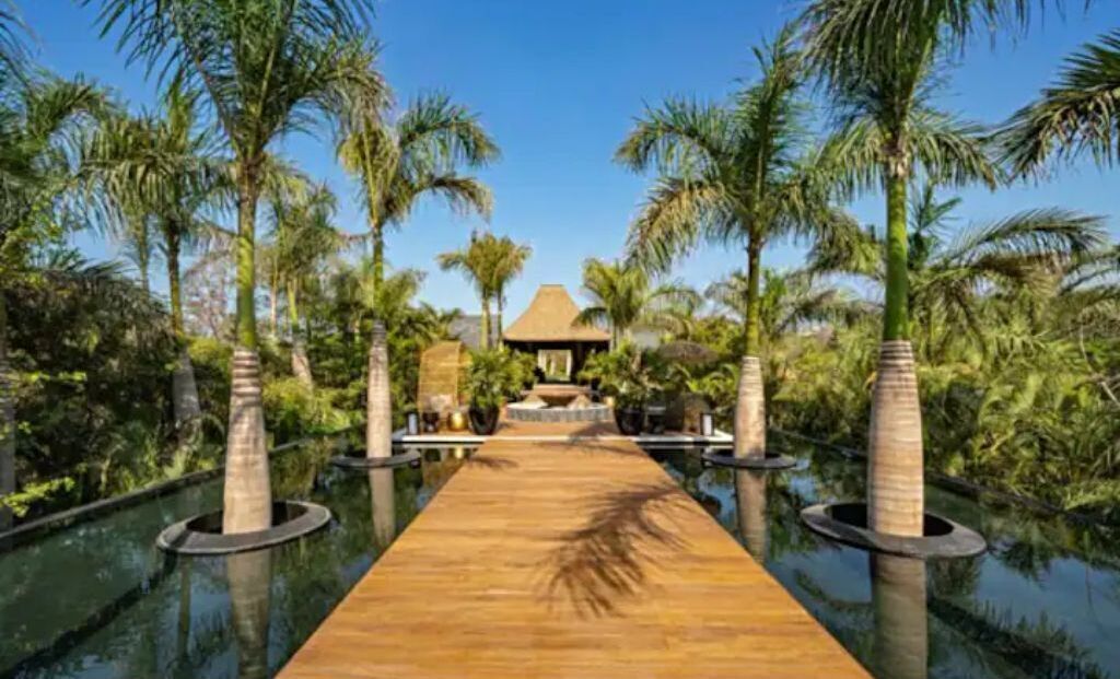 Outdoor banquet area