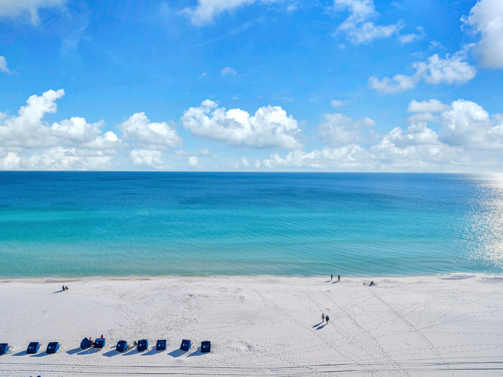 On the beach, sun loungers