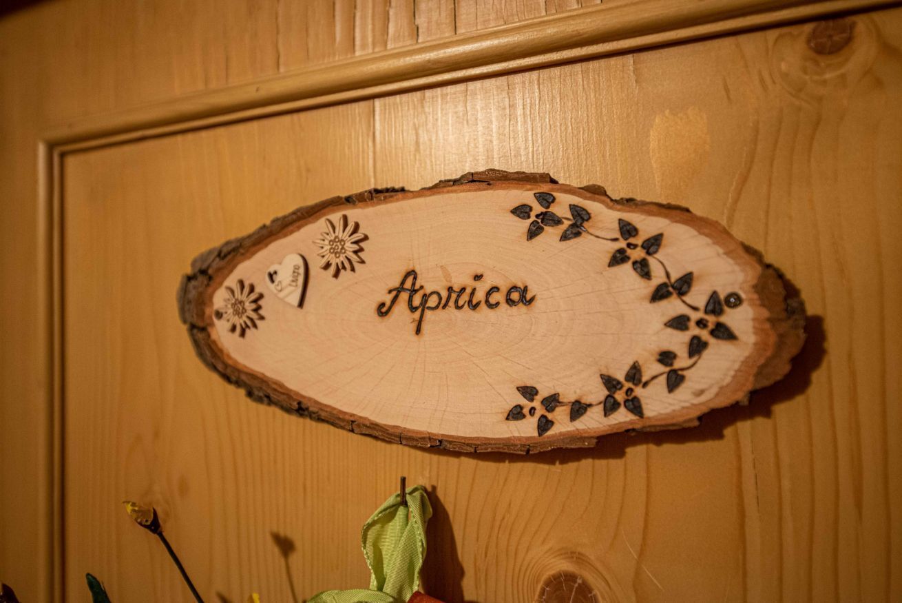 Ein Holzschild mit dem Wort 'Africa' und dekorativen Elementen.