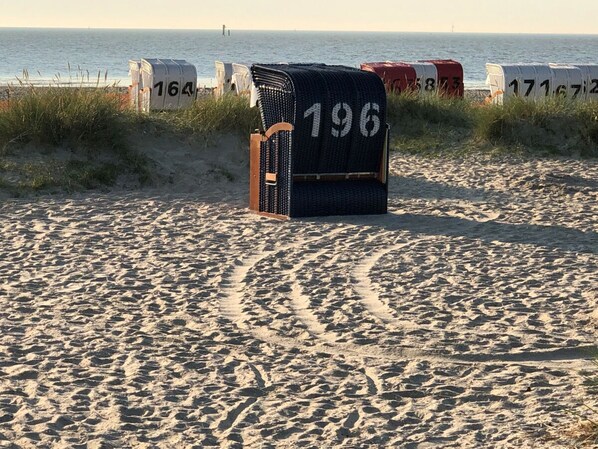 Playa en los alrededores y camastros 