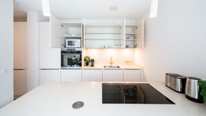 Apartment | Private kitchen | Espresso maker, coffee/tea maker, fridge, microwave - New high-end 2 BR Penthouse w Balcony (Luxembourg City)