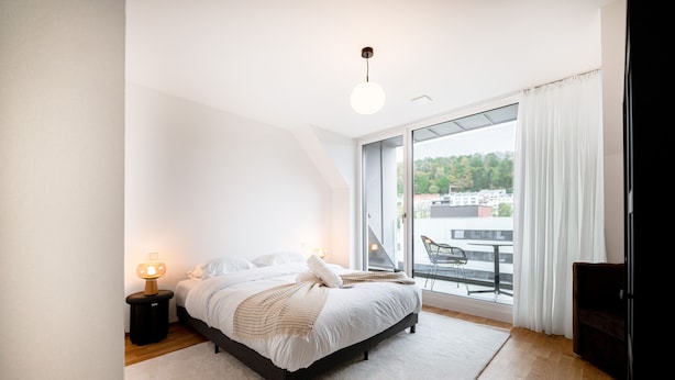 Apartment | 2 bedrooms, desk, laptop workspace, iron/ironing board - New high-end 2 BR Penthouse w Balcony (Luxembourg City)