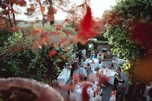 Outdoor banquet area