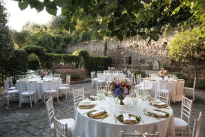 Outdoor banquet area
