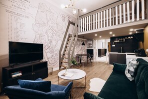 Apartment | Living room | 42-inch Smart TV with digital channels - Native Apartments Paulińska 20 (Kraków)