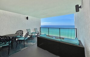 Outdoor dining - Beachfront Condo! Pool- Spectacular Balcony-Sleeps 7 (panama city beach)