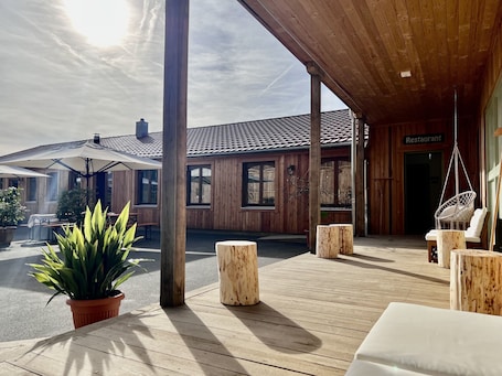Facciata della struttura. bike lodge Spessart