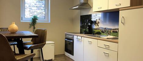 Fridge, oven, stovetop, dishwasher